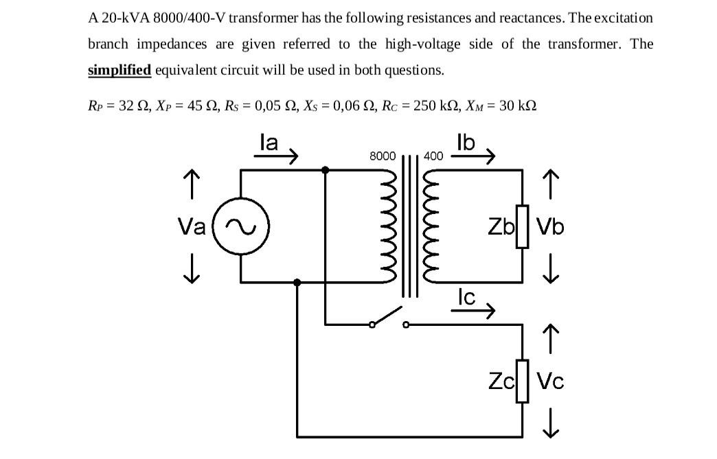 High-voltage transformer (b) and simplified equivalent circuit (a