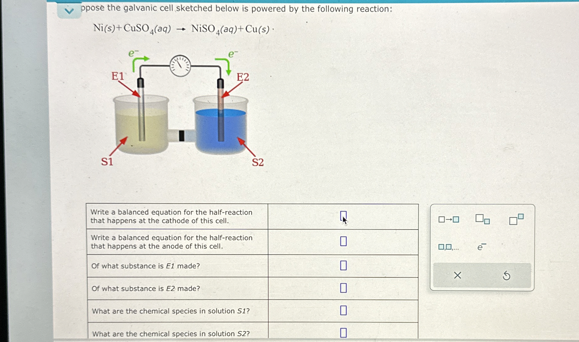 Solved Suppose the galvanic cell sketched below is powered | Chegg.com