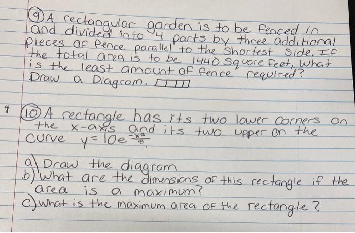 Solved A rectangular garden is to be fenced in and divided | Chegg.com
