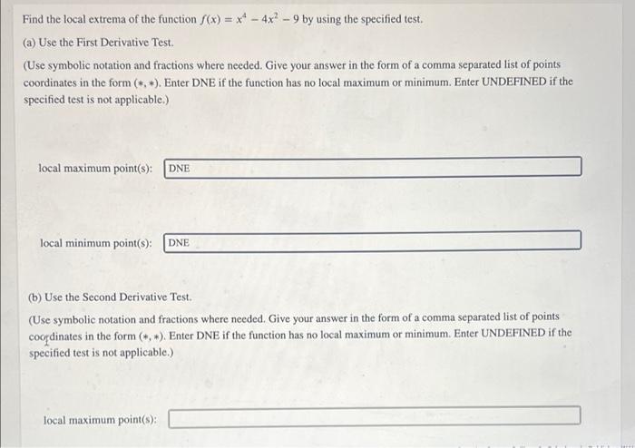 Solved Find the local extrema of the function S(x) = ** - | Chegg.com