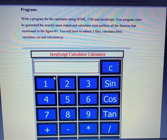 ASOS Program Write A Program For The Calculator Chegg