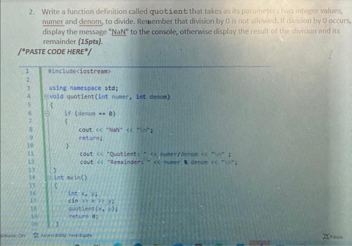 Solved please help me get number 7C++ with the correct codei | Chegg.com