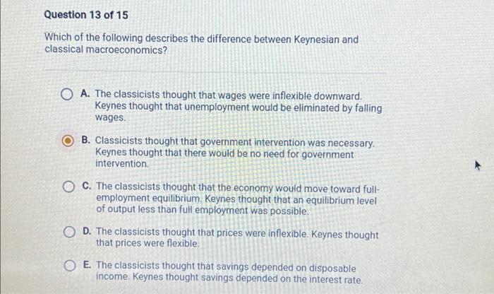 Solved Question 13 of 15 Which of the following describes | Chegg.com