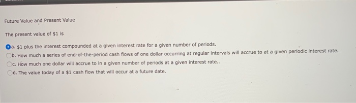Solved Time Value of Money The time value of money | Chegg.com