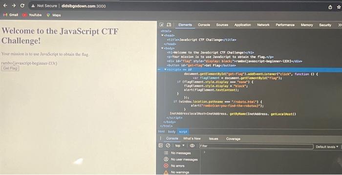 Solved Welcome to the JavaScript CTF Challenge! | Chegg.com