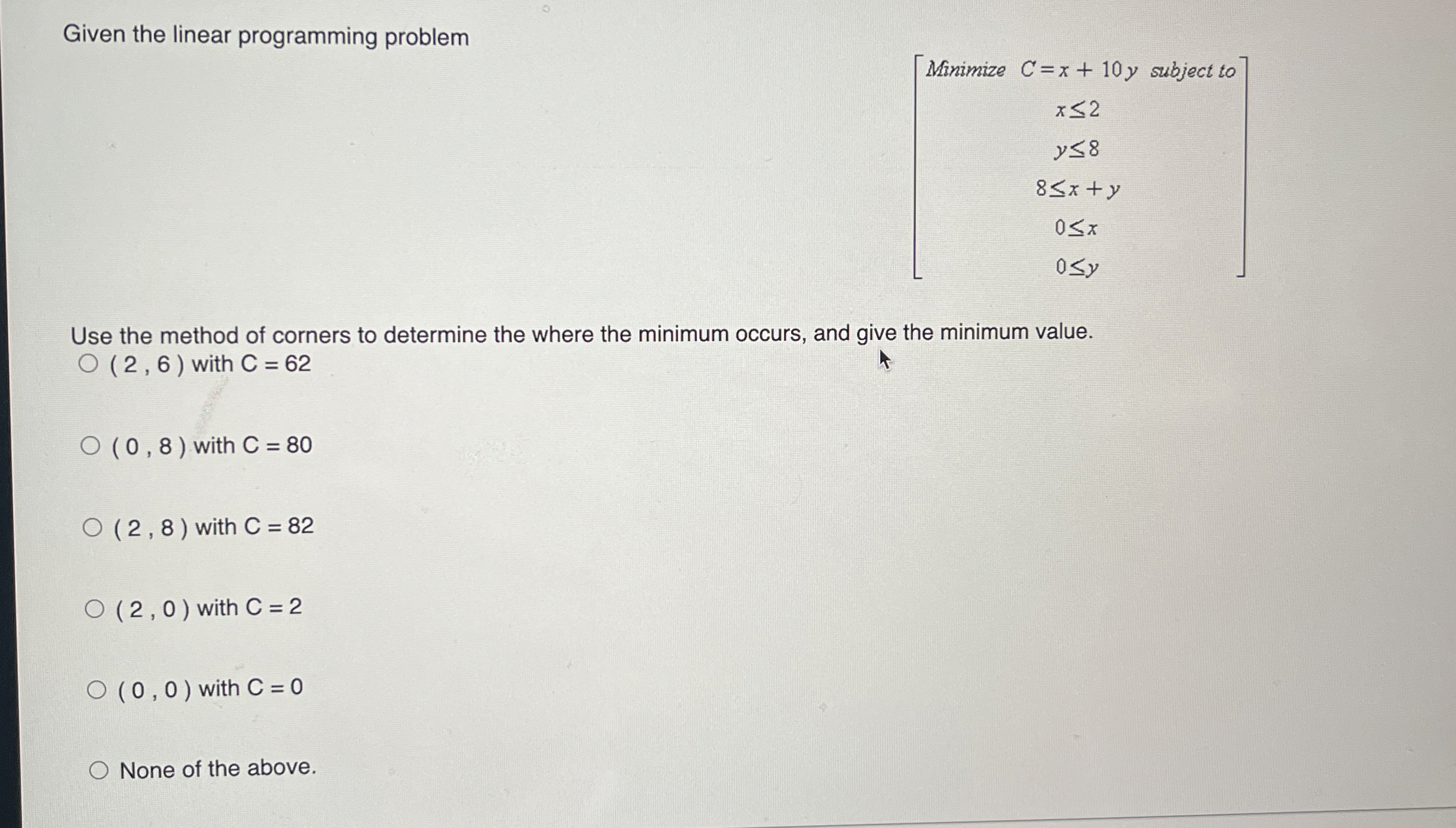 Solved Given the linear programming | Chegg.com