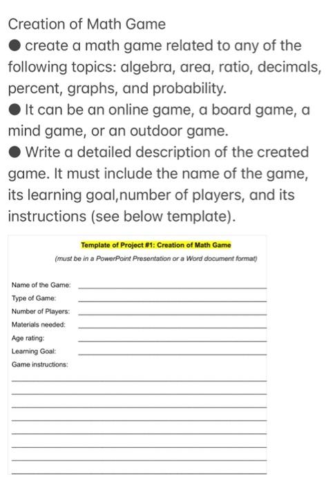 math games with instructions