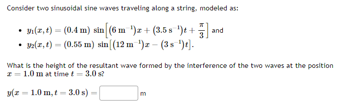 Solved Consider two sinusoidal sine waves traveling along a | Chegg.com