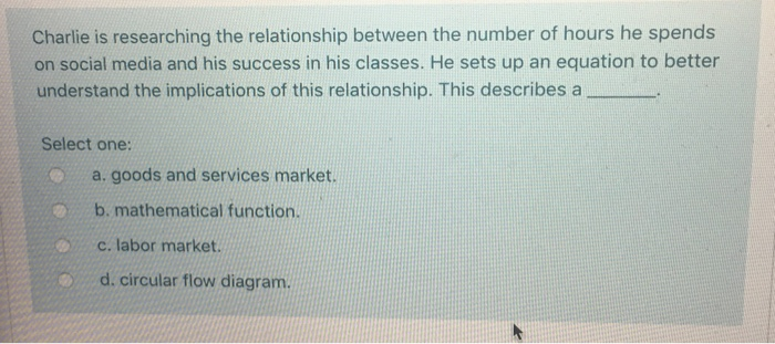 Solved Charlie is researching the relationship between the | Chegg.com