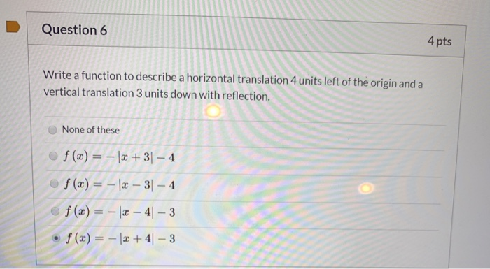 Solved Question 6 4 pts Write a function to describe a | Chegg.com