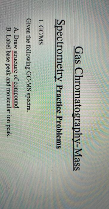 Solved Gas Chromatography-Mass Spectrometry Practice | Chegg.com