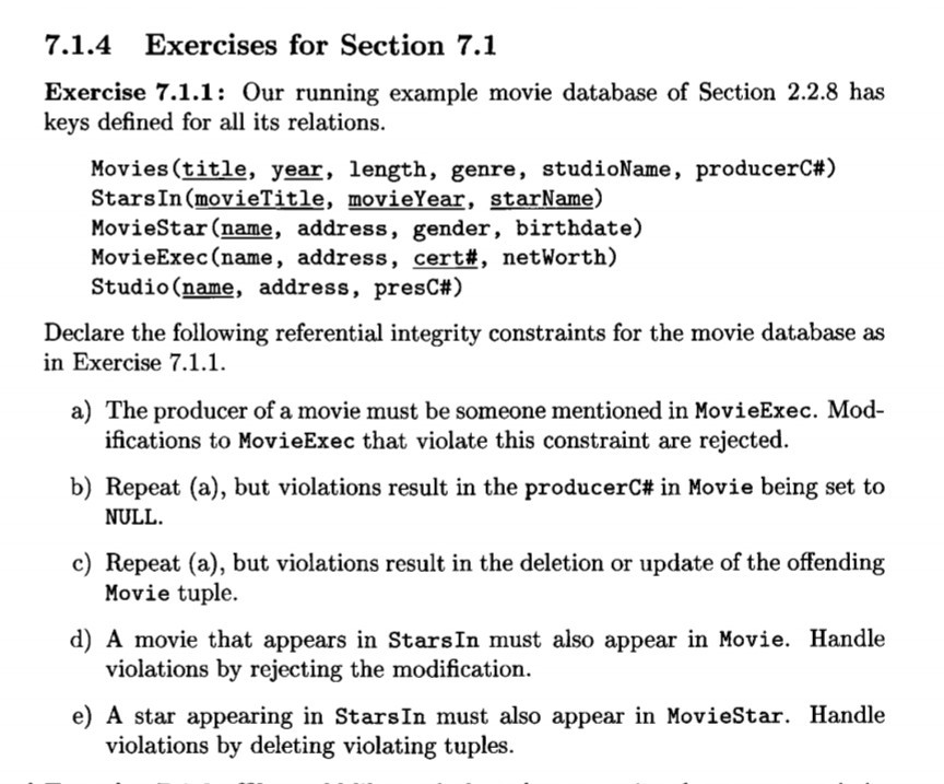 Solved 7.1.4 Exercises for Section 7.1 Exercise 7.1.1: Our | Chegg.com