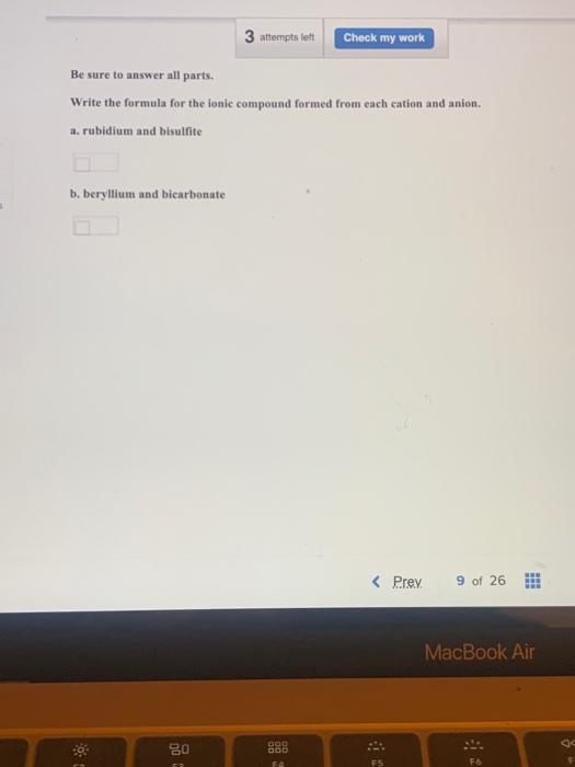 Solved 3 attempts left Check my work Be sure to answer all | Chegg.com