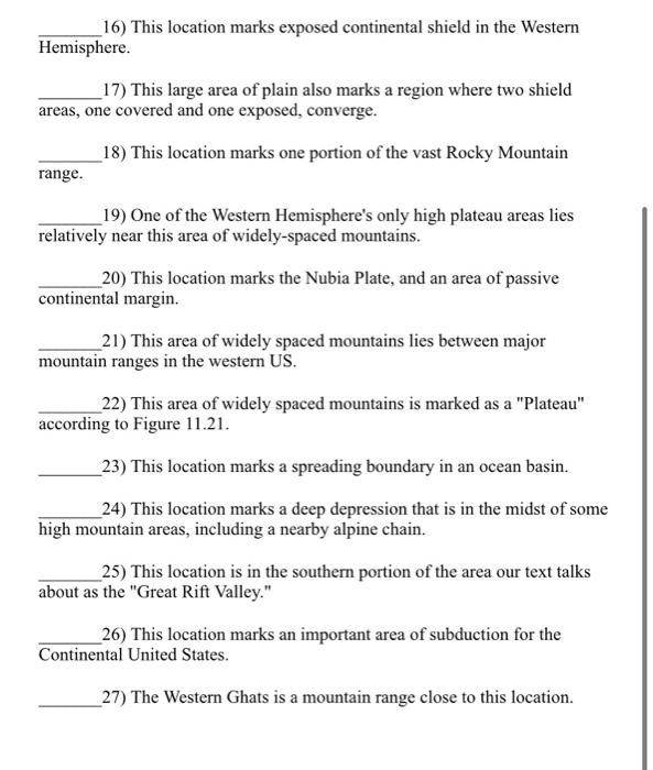 Solved GEO 108 Exercise #10 (Ch. 11). Draw from the map of | Chegg.com