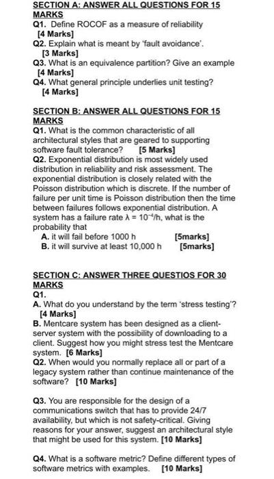 Solved SECTION A: ANSWER ALL QUESTIONS FOR 15 MARKS Q1. | Chegg.com