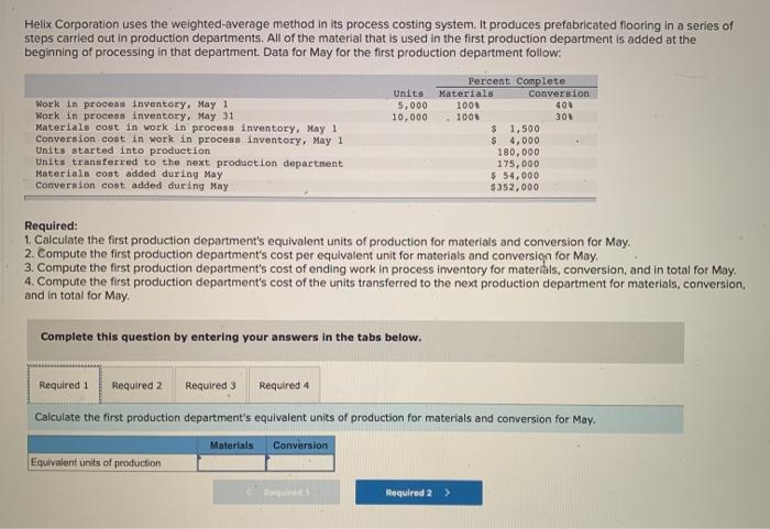 solved-helix-corporation-uses-the-weighted-average-method-in-chegg