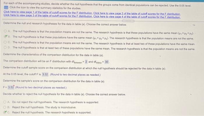 Solved For each of the accompanying studies, decide whether | Chegg.com