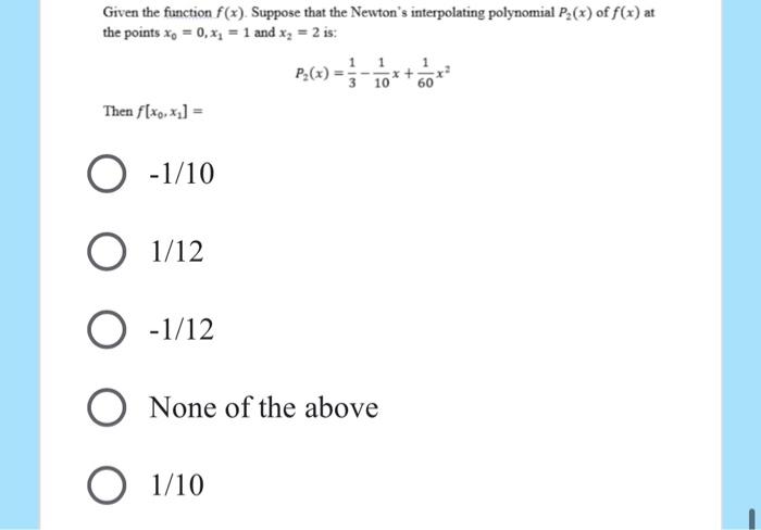 Solved Given the function f(x). Suppose that the Newton's | Chegg.com