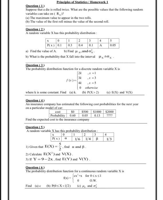 Solved Principles Of Statistics Homework 1 Question 1 0303