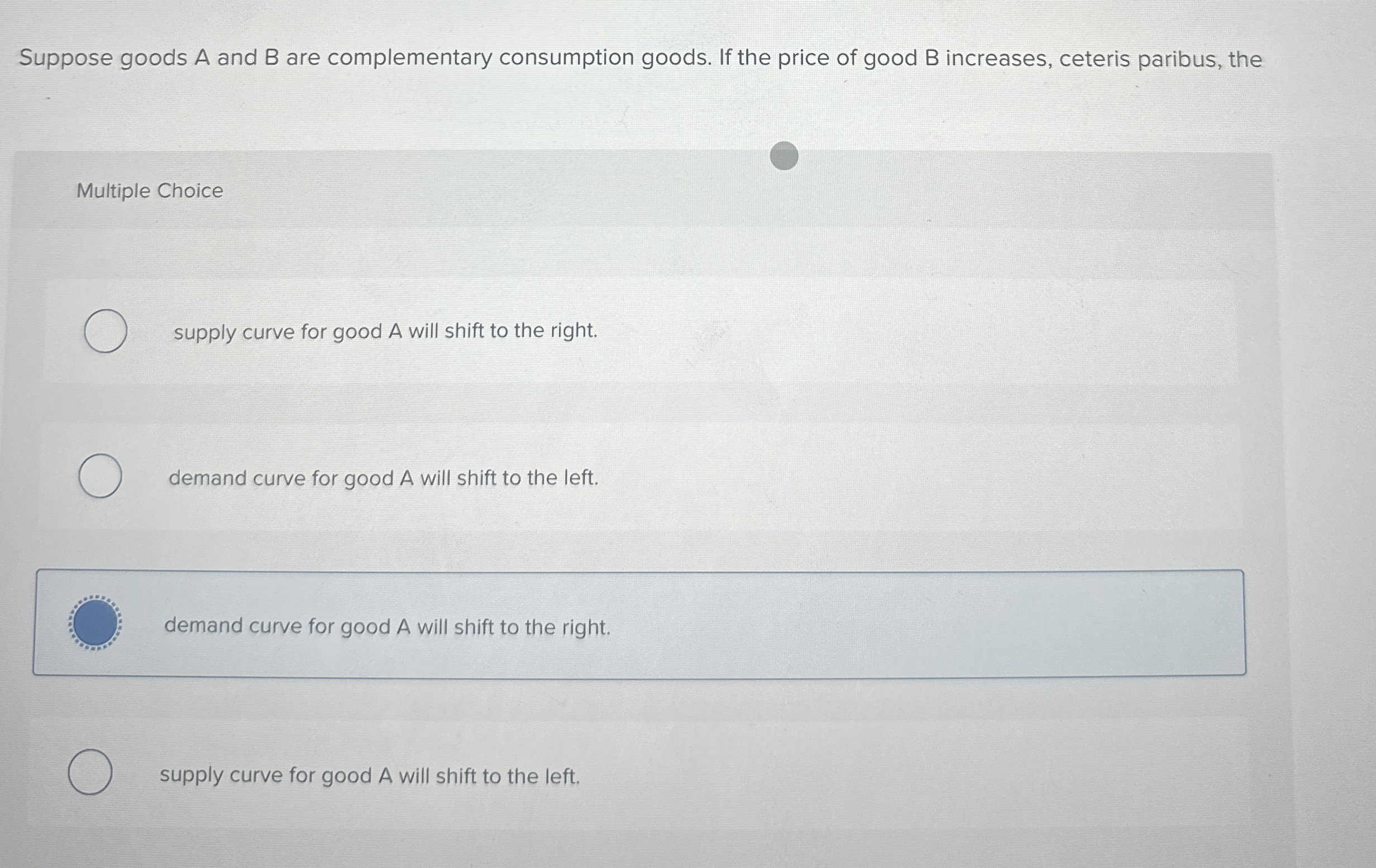 Solved Suppose goods A and B ﻿are complementary consumption | Chegg.com