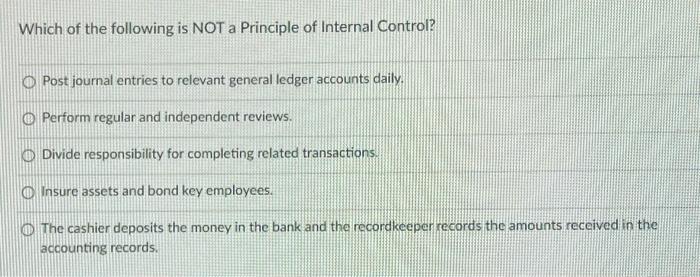 Solved Which of the following is NOT a Principle of Internal 