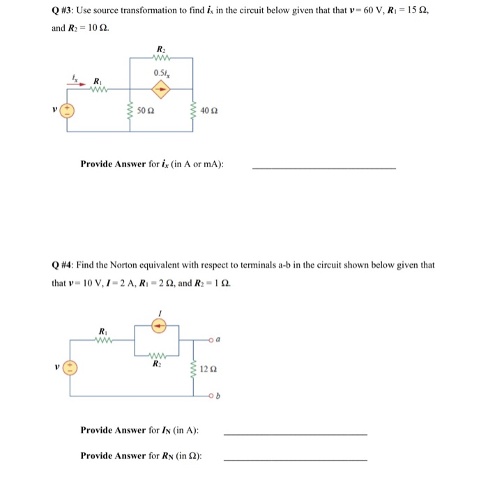 Solved Q#3: Use source transformation to find is in the | Chegg.com