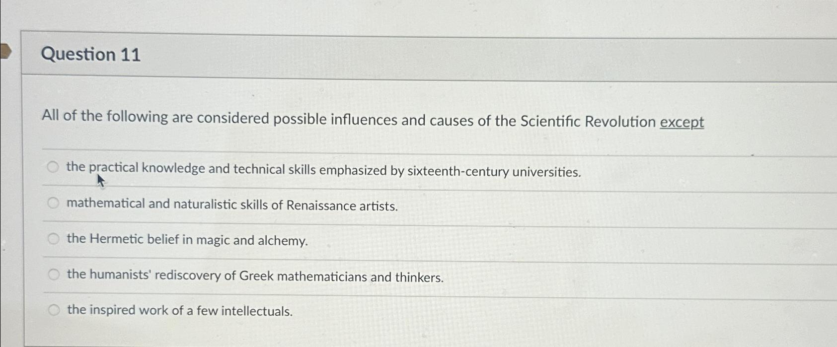 Solved Question 11All of the following are considered | Chegg.com