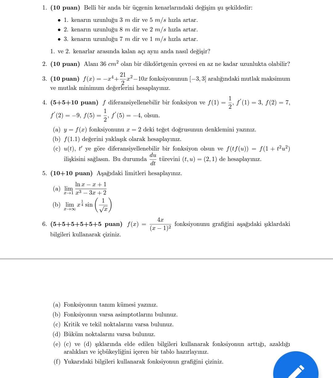 Solved 1) The change in the sides of a triangle at a given | Chegg.com