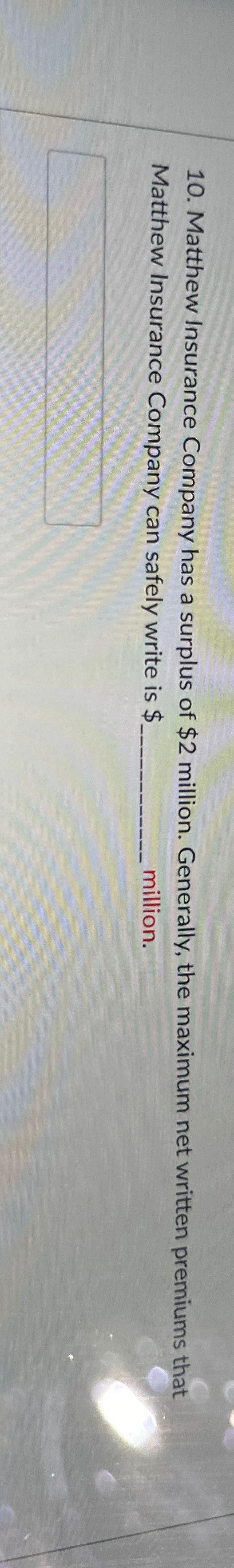 Solved Matthew Insurance Company has a surplus of $2 | Chegg.com