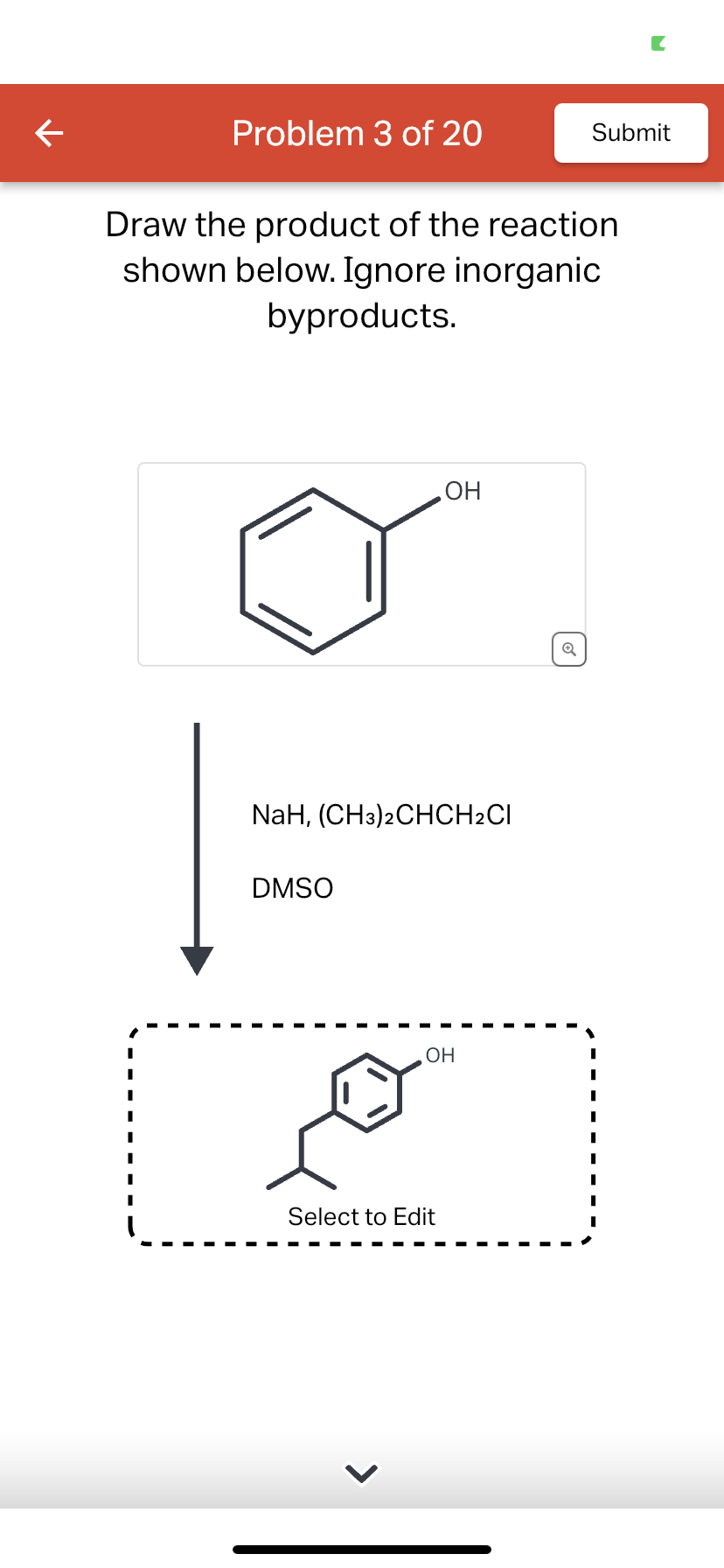 Solved Problem 3 ﻿of 20Draw the product of the reaction | Chegg.com