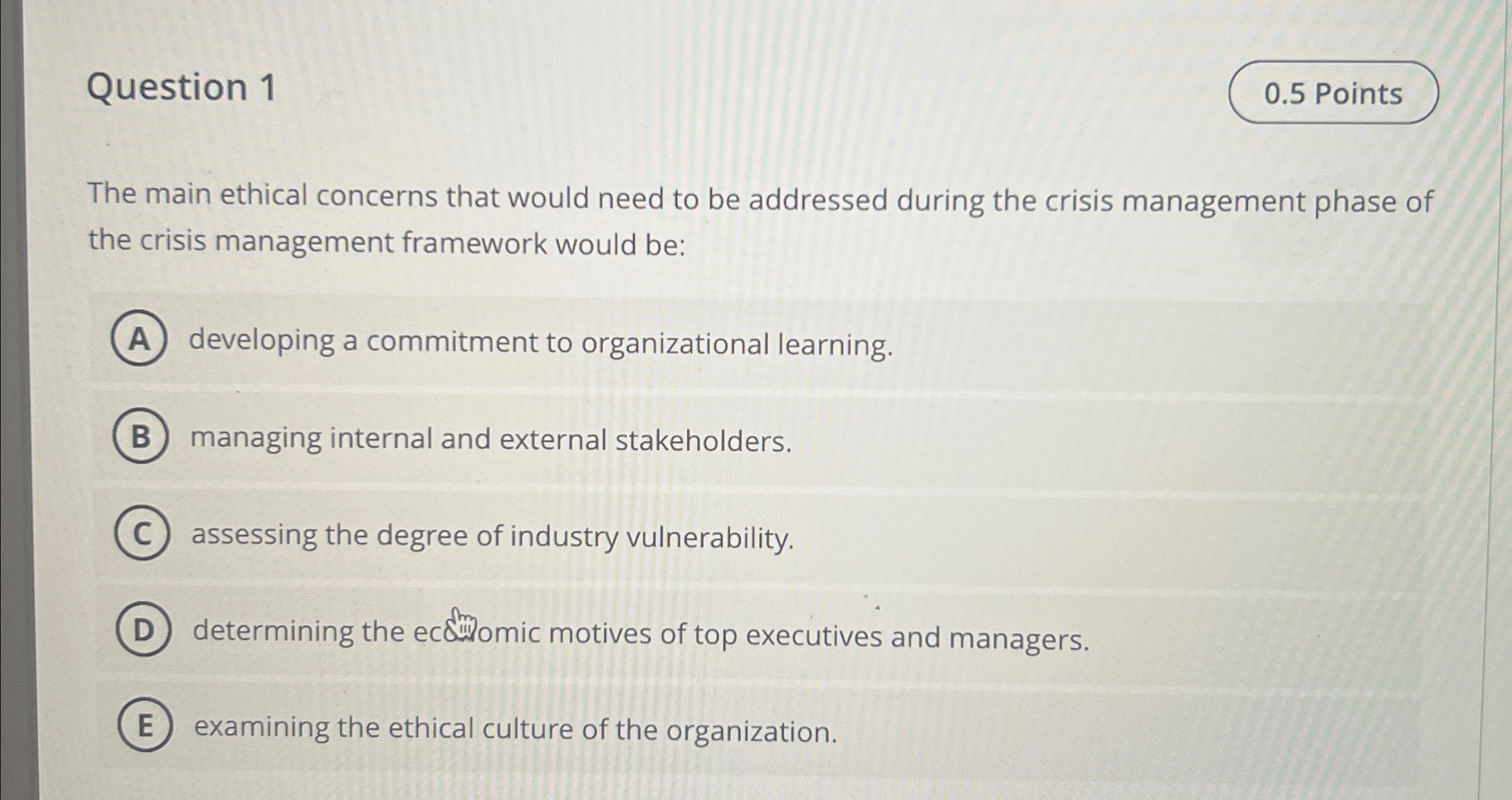 Solved Question 1The main ethical concerns that would need | Chegg.com