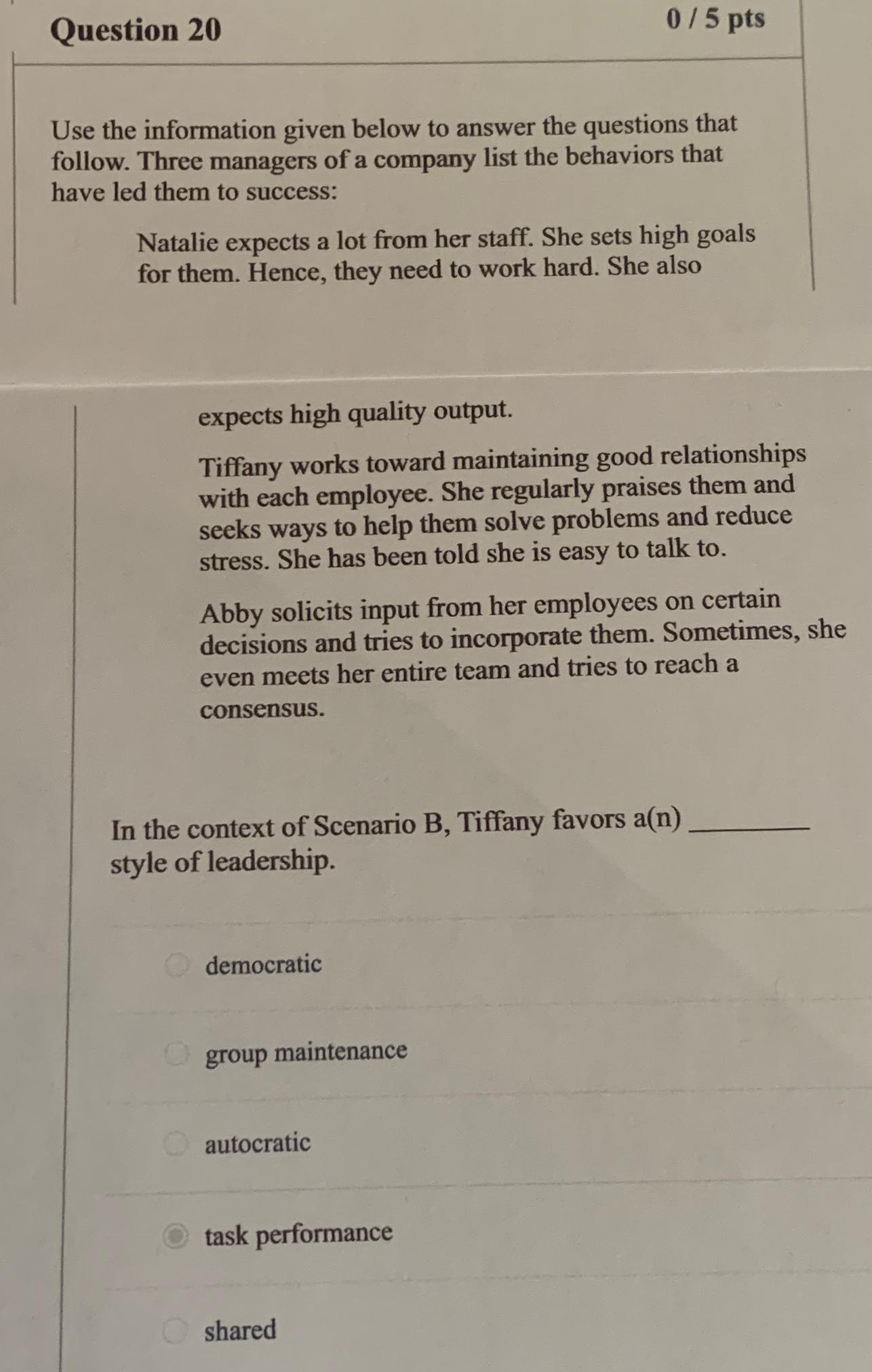 Solved Question 2005ptsUse the information given below to | Chegg.com