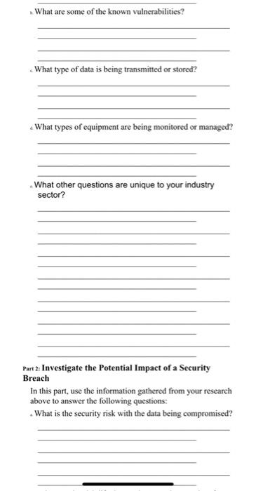 Solved Lab - Evaluate the loT Security Risk in an Industry | Chegg.com