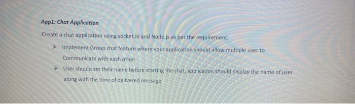 Solved Appl: Chat Application Create a chat application | Chegg.com