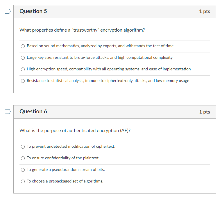 Solved Question 5What properties define a &ldquo;trustworthy&rdquo; | Chegg.com