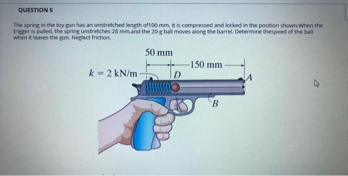 Solved QUESTIONS The spring in the toy gun has an | Chegg.com