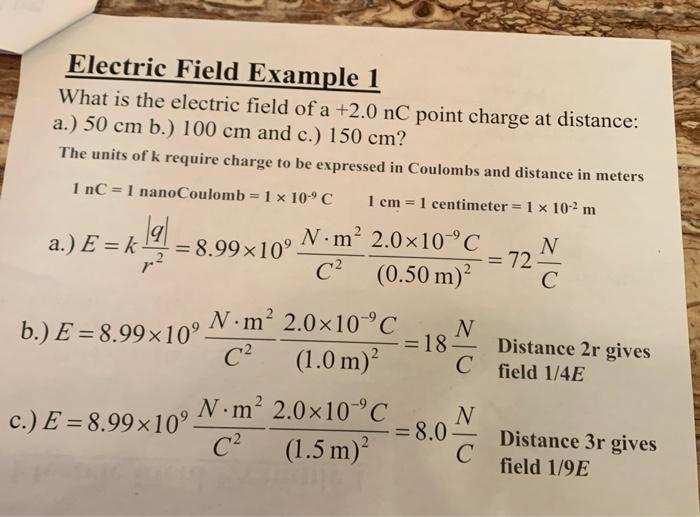 Solved Electric Field Example 1 What is the electric field | Chegg.com
