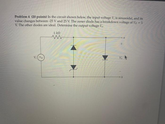 Solved Problem 4 (20 Points) In The Circuit Shown Below, The | Chegg.com