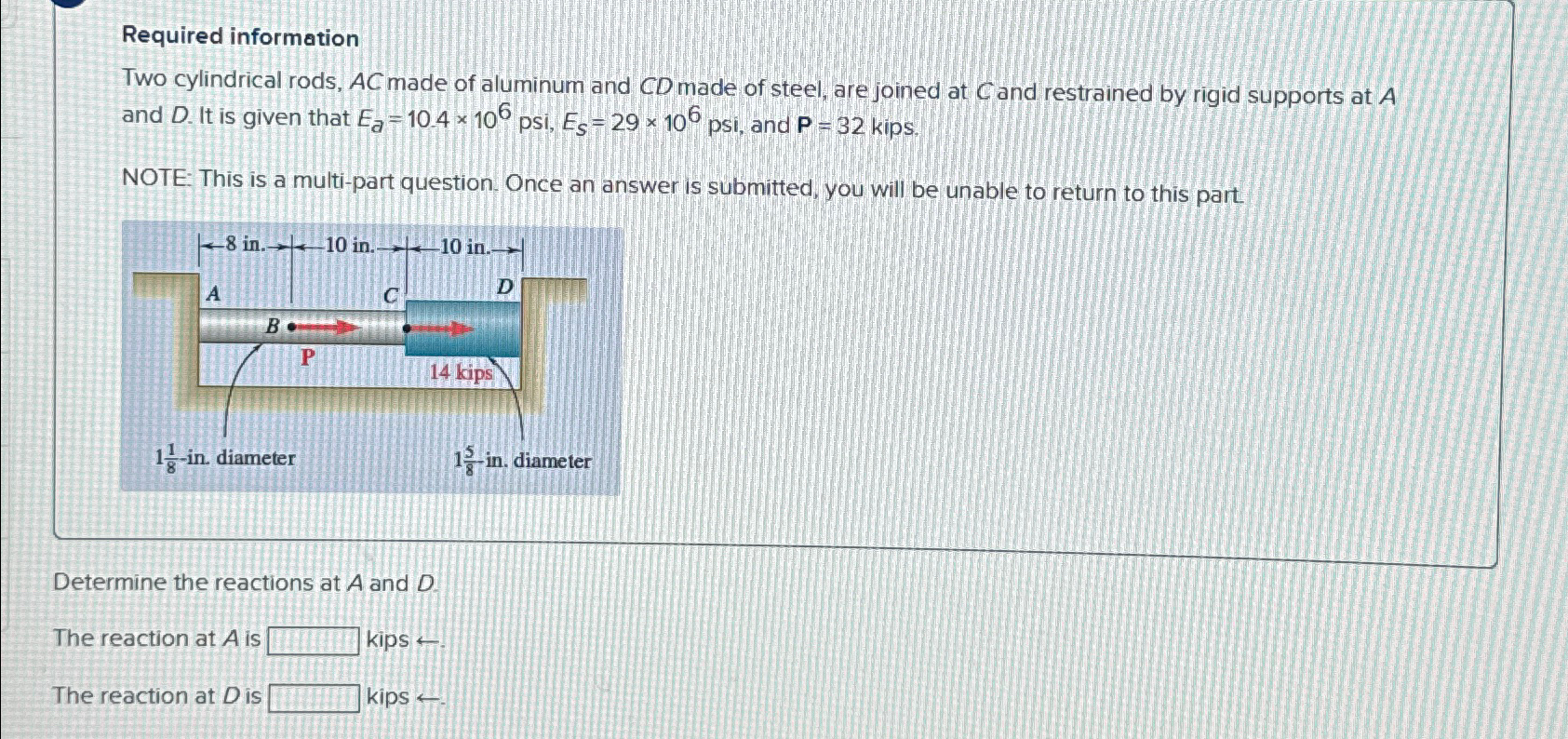 Solved Required InformationTwo Cylindrical Rods, AC ﻿made Of | Chegg.com