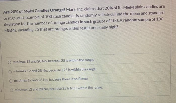 The Mars Candy Company claim that its M&M plain candies are