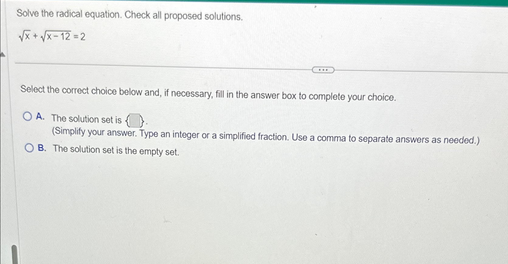 Solved Solve the radical equation. Check all proposed | Chegg.com