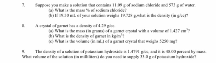 what is the density of garnet