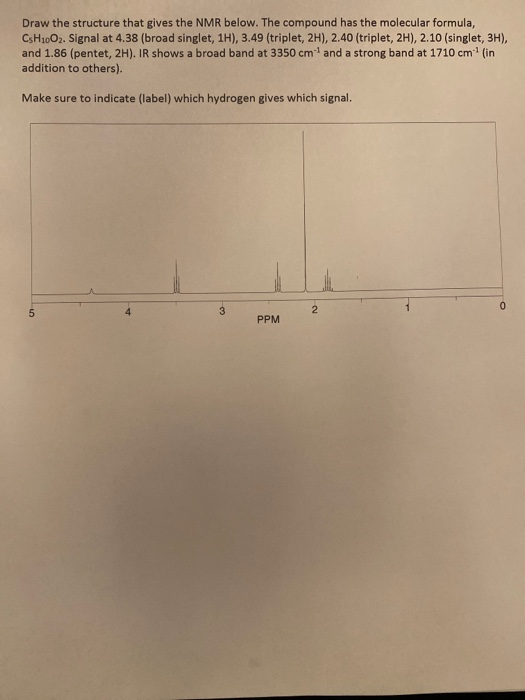 Solved Draw The Structure That Gives The Nmr Below The Chegg Com