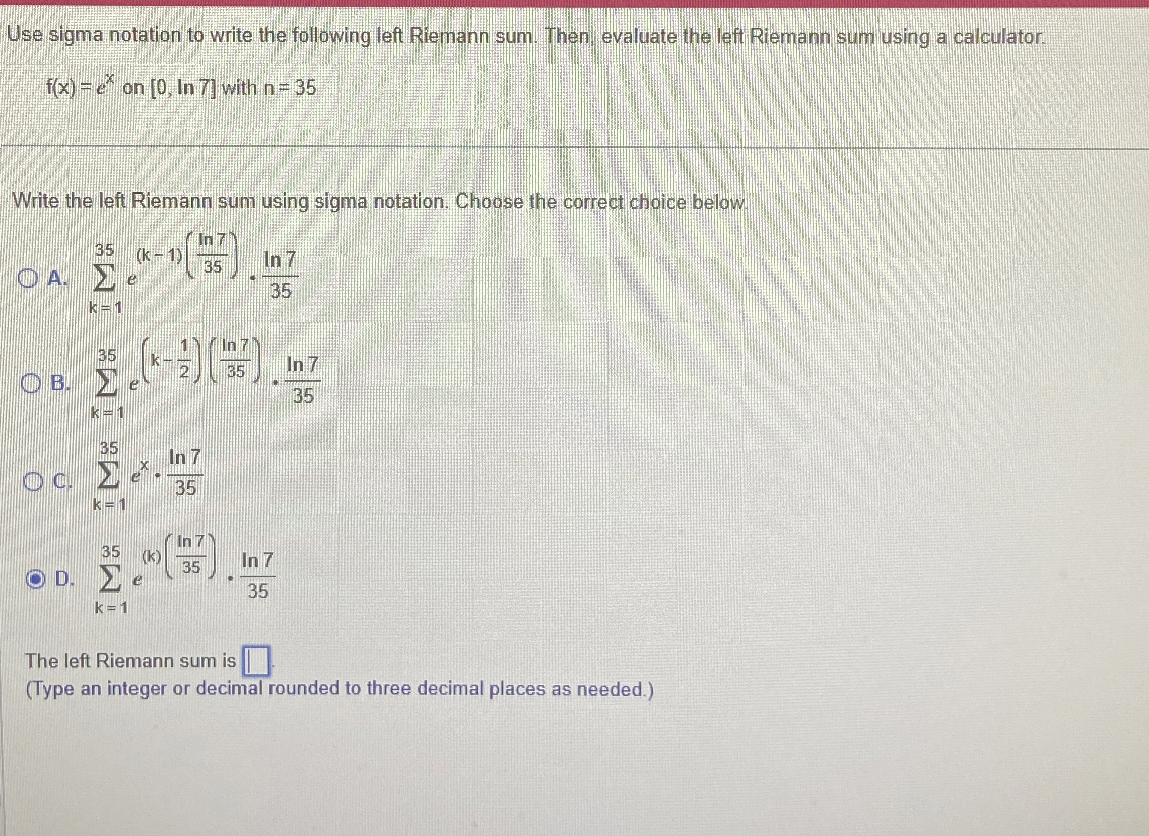 Solved by an EXPERT Use sigma notation to write the following left ...