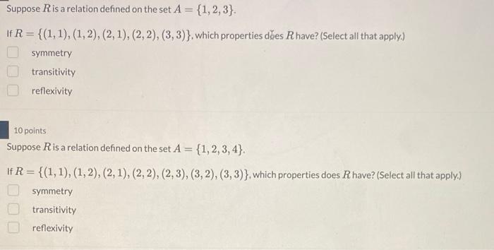 Solved Suppose R Is A Relation Defined On The Set A={1,2,3}. | Chegg.com