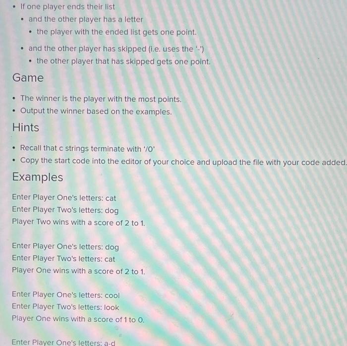 Solved You will write a program that implements a game where | Chegg.com