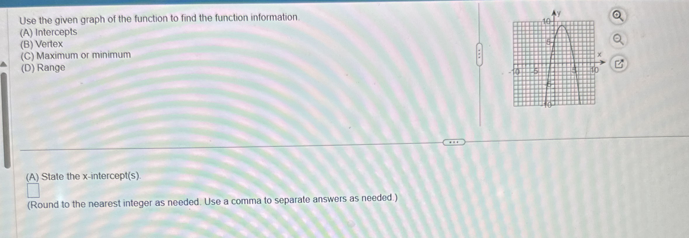Solved Use the given graph of the function to find the | Chegg.com
