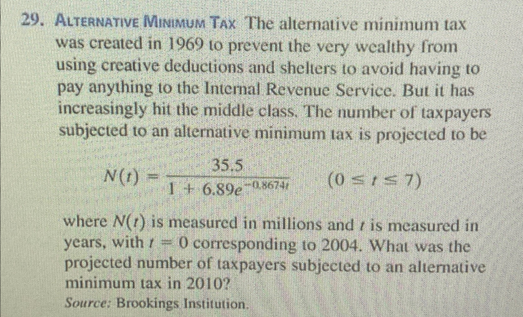 Solved Alternative Minimum Tax The alternative minimum tax | Chegg.com