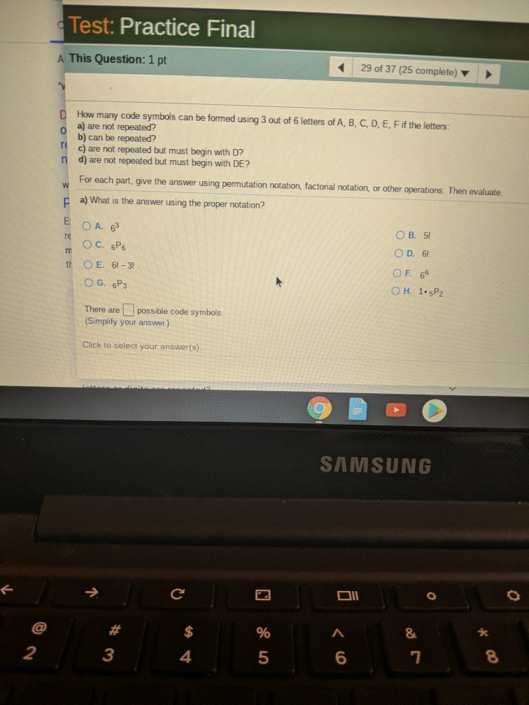 Solved Test: Practice Final A This Question: 1 pt 29 of 37 | Chegg.com