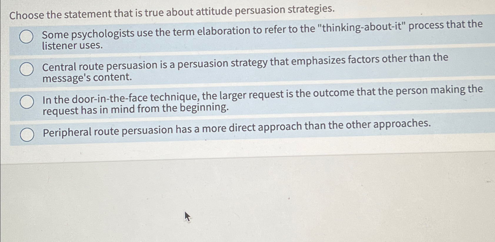 Solved Choose the statement that is true about attitude | Chegg.com